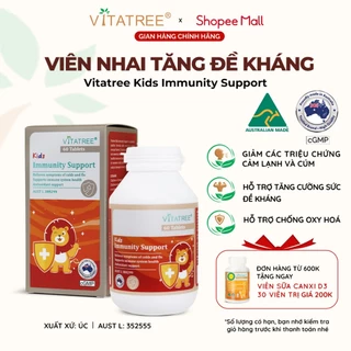 Viên nhai tăng đề kháng cho trẻ Vitatree Kids Immunity Support Hộp 60 viên nhập khẩu Úc chính hãng