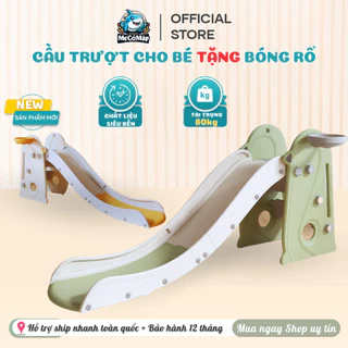 Cầu Trượt Cho Bé Pakey New 2024 Máng Trượt 175cm TẶNG SET BÓNG RỔ, Cầu Trượt Gấp Gọn Tiện Lợi Chính hãng Bảo Hành 1 Năm