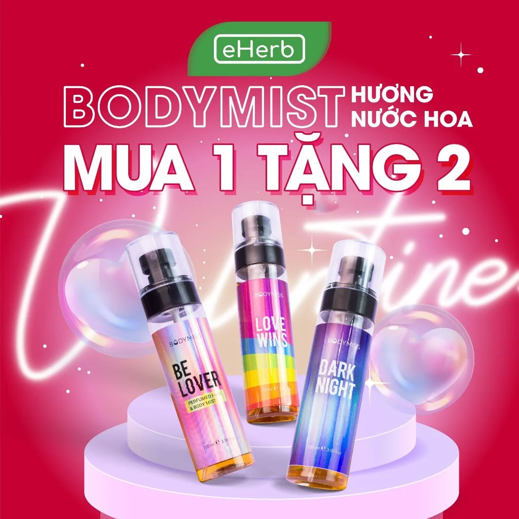 [MUA 1 TẶNG 1] Body Mist Nam Nữ Toàn Thân Lưu Hương 6 Giờ - Nước Xịt Thơm Body BODYMISS 105ml (Chai)