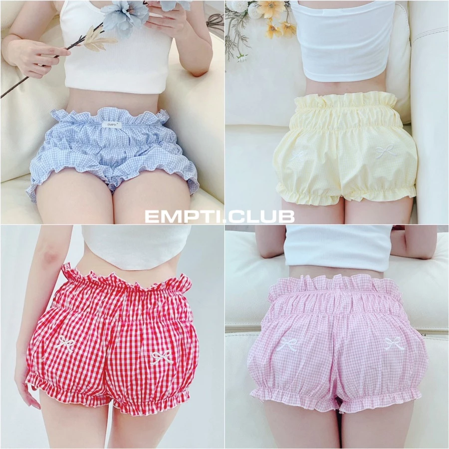 QUẦN SHORT BÍ NHÚN THÊU NƠ TRENDY EMPTI.CLUB QS-01