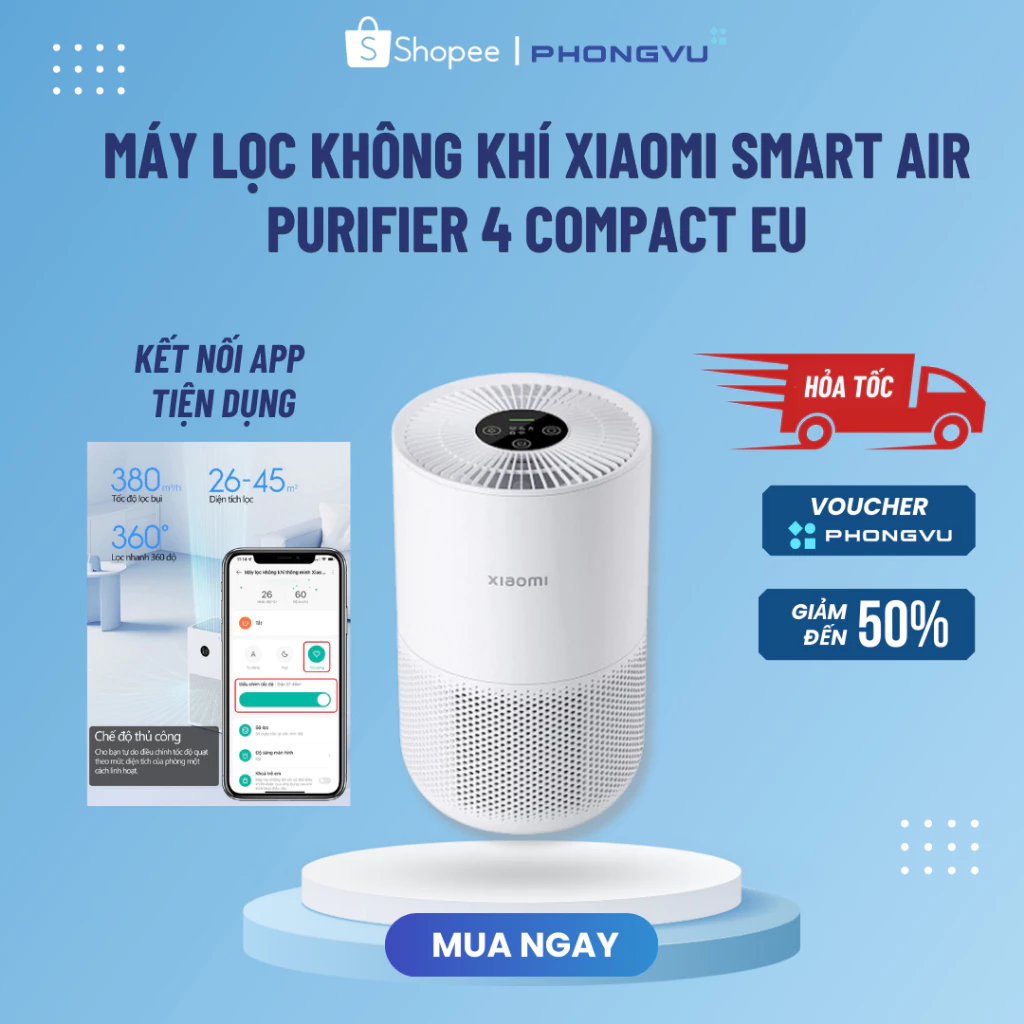 Máy Lọc Không Khí Xiaomi Smart Air Purifier 4 Compact EU (BHR5860EU) - Bảo hành 12 tháng