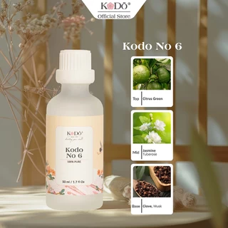 Tinh Dầu Nước Hoa KODO No 6 Hoa Cỏ Mùa Hè Làm Thơm Phòng, Không Gian, Quần Áo - Classic Collection- Chai 10/50/100ml