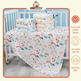 Khăn Tắm Xô Cotton 6 Lớp 110x110cm, Khăn Tắm Xuất Nhật Siêu Mềm Thấm Hút Tốt An Toàn Cho Bé Sơ Sinh