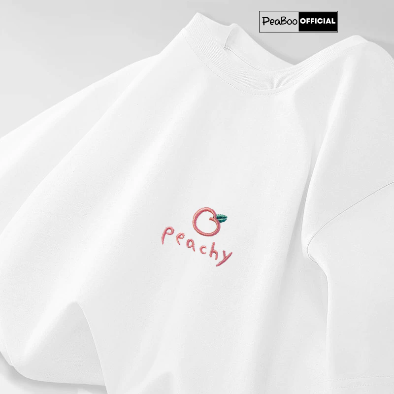 Áo Thun THÊU, Áo Phông Thêu BST06 By PEABOO Chất Cotton Thoáng Mát Form Rộng Tay Lỡ Cho Nam Nữ Phong Cách Unisex