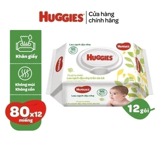 Khăn giấy ướt Huggies 80 tờ không mùi cho trẻ sơ sinh