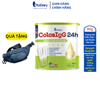 [MUA 2 LON TẶNG TÚI ĐEO CHÉO CAO CẤP] TPBS ColosIgG 24h dạng gói 90g giúp tăng miễn dịch, giảm bệnh vặt - VitaDairy