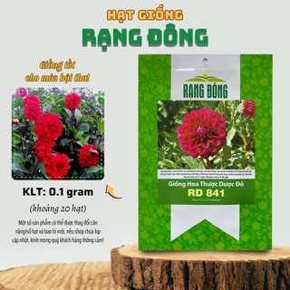 Hạt giống Hoa Thược Dược Đỏ Rd 841 (0,1g~20 hạt) dễ chăm, trồng quanh năm - Hạt giống Rạng Đông