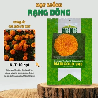 Hạt giống Vạn Thọ Cao Lỡ Đỏ Cam Lai F1 Marigold 945 (10 hạt) bông nở to - Hạt giống Rạng Đông