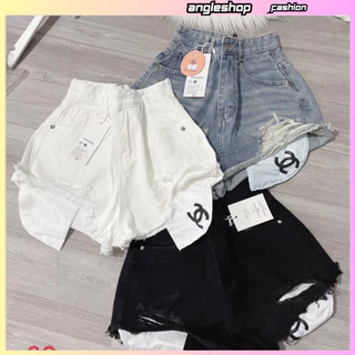 Quần jeans short bò rách tua rua thời trang phong cách siêu hot