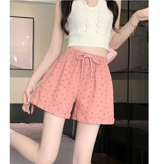 Quần short nữ hè 2024 hình dâu tây hot trend chất đẹp form xinh.