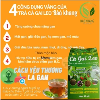 Trà cà gai leo túi lọc, bảo khang,mát gan, giải độc gan.thanh nhiệt .hộp 40 gói