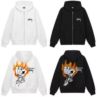 [Sẵn] Áo Hoodie Zip Stussy họa tiết EM'N'WEED (Chính Hãng)