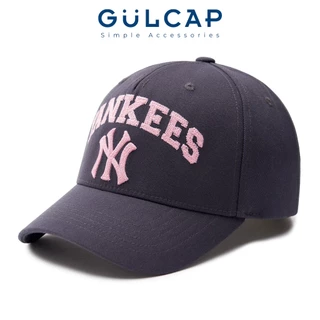 Mũ lưỡi trai bóng chày nón kết NY VARSITY YANKEES Xám Hồng chất cotton form cứng xuất dư Full tag mác - GULcap