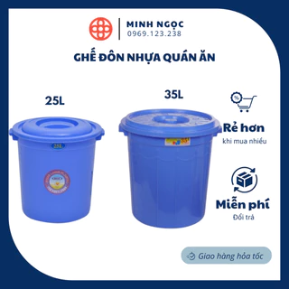 Thùng nhựa tròn có nắp, thùng đựng nước Việt Nhật 25L/35L/50L Việt Nhật