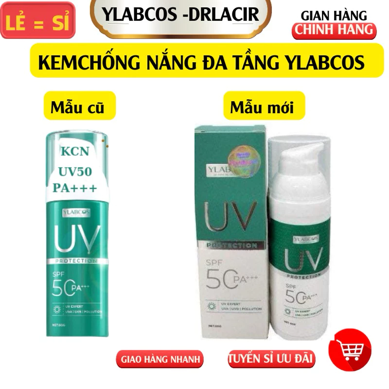 Kem chống nắng phổ rộng UV Protection YLABCOS Dr.Lacir - kem chống nắng cool cream[chính hãng