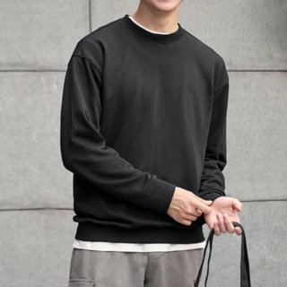 Áo nỉ dài tay nam trơn basic sweater thu đông cao cấp ROMAN AN01