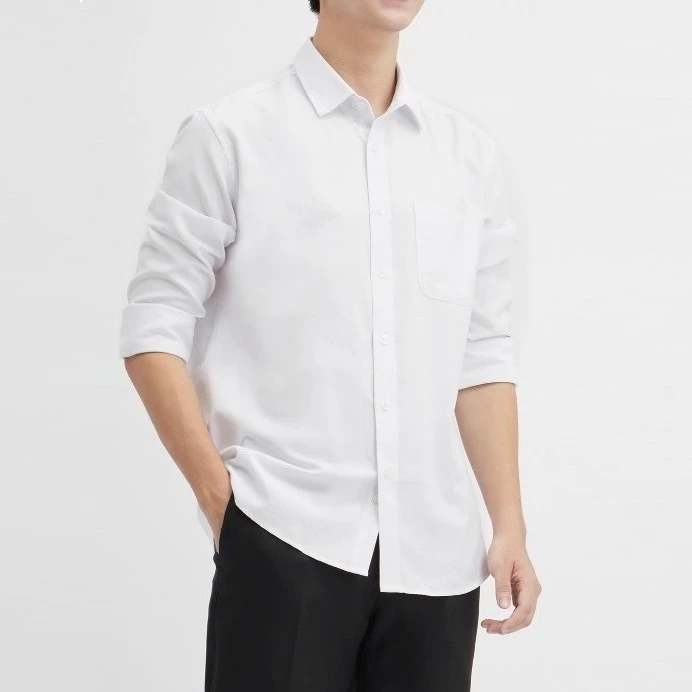 Áo sơ mi OXFORD nam trơn basic dài tay cao cấp ROMAN SM06