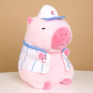 Gấu bông Capybara, Chuột lang nước đội mũ dễ thương hàng QC size 25cm