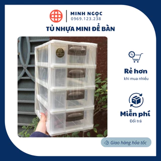 Tủ nhựa mini để bàn Việt Nhật Việt Nhật 3,4,5 tầng trong suốt