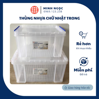 THÙNG NHỰA CHỮ NHẬT TRONG SUỐT VIỆT NHẬT CÁC CỠ 25L/35L