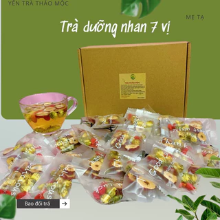 Trà Dưỡng Nhan 7 Vị (Gồm: Hoa Cúc; Nụ Hoa Hồng; Đông Trùng; Kỷ Tử; Táo Đỏ, Cỏ ngọt, Hoa nhài)