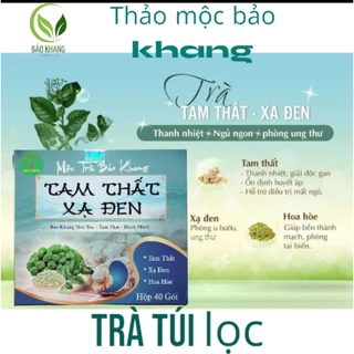 Trà tam thất xạ đen , bảo khang mát gan giải độc,thanh nhiệt,tăng đề kháng, cầm máu. hộp 40 gói.