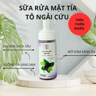 Sữa rửa mặt tía tô ngải cứu dịu nhẹ, góp phần làm mờ nám sạm da chính hãng Thảo Mộc Xưa DT 150ml