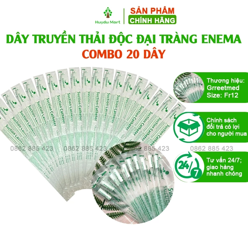 Dây truyền thải độc đại tràng Greetmed (Combo 20 dây) dụng cụ thải độc đại tràng, thải độc cà phê