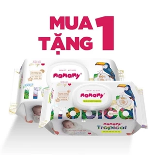 [MUA 1 TẶNG 1]Khăn ướt Mamamy Tropical 90 tờ không mùi Tặng 1 gói 60 tờ cùng loại MẪU MỚI