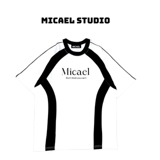 Áo Thun Nam Nữ Micael Local Brand Chất liệu Vải Cotton Form Oversize Trắng viền đen