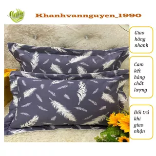 vỏ gối cotton 100% size 45x65 có lót bông, dây khoá kéo