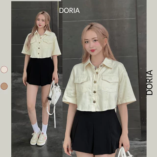 Áo sơ mi croptop nữ DORIA chất kaki mềm 2 màu cá tính Smkakicrt3079_P8k6