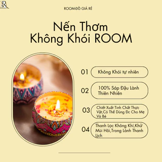 Nến thơm phòng không khói tinh dầu tự nhiên sáp đậu nành room cao cấp organic dễ ngủ,thư giãn decor trang trí đẹp mắt