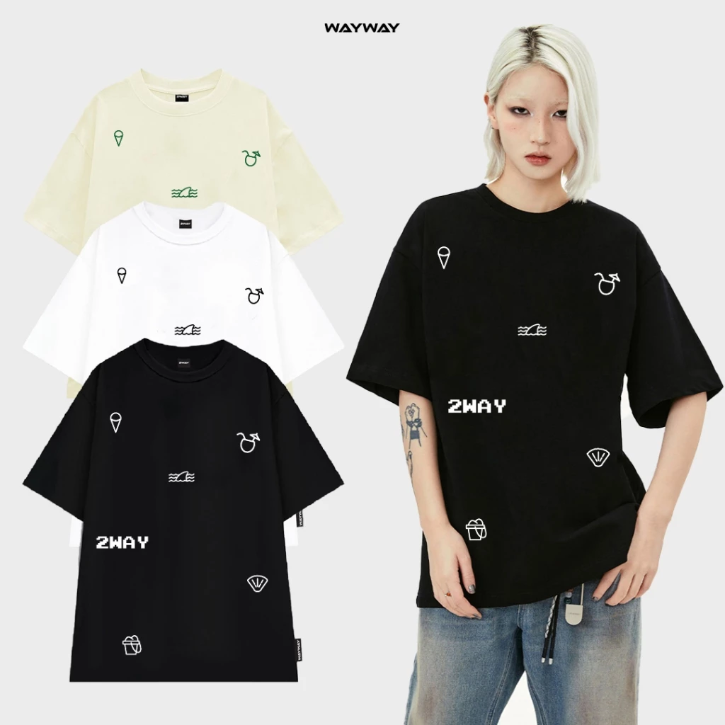 Áo thun Local Brand WAYWAY Unisex SEA Tee phông trơn nam nữ tay lỡ oversize form rộng