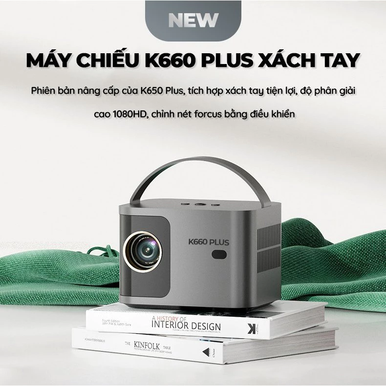 Máy Chiếu 4K Siêu Nét KAW K660 Plus Android 10, Kết Nối Điện Thoại, Full Hd, xem 4k - Bảo Hành 12 tháng