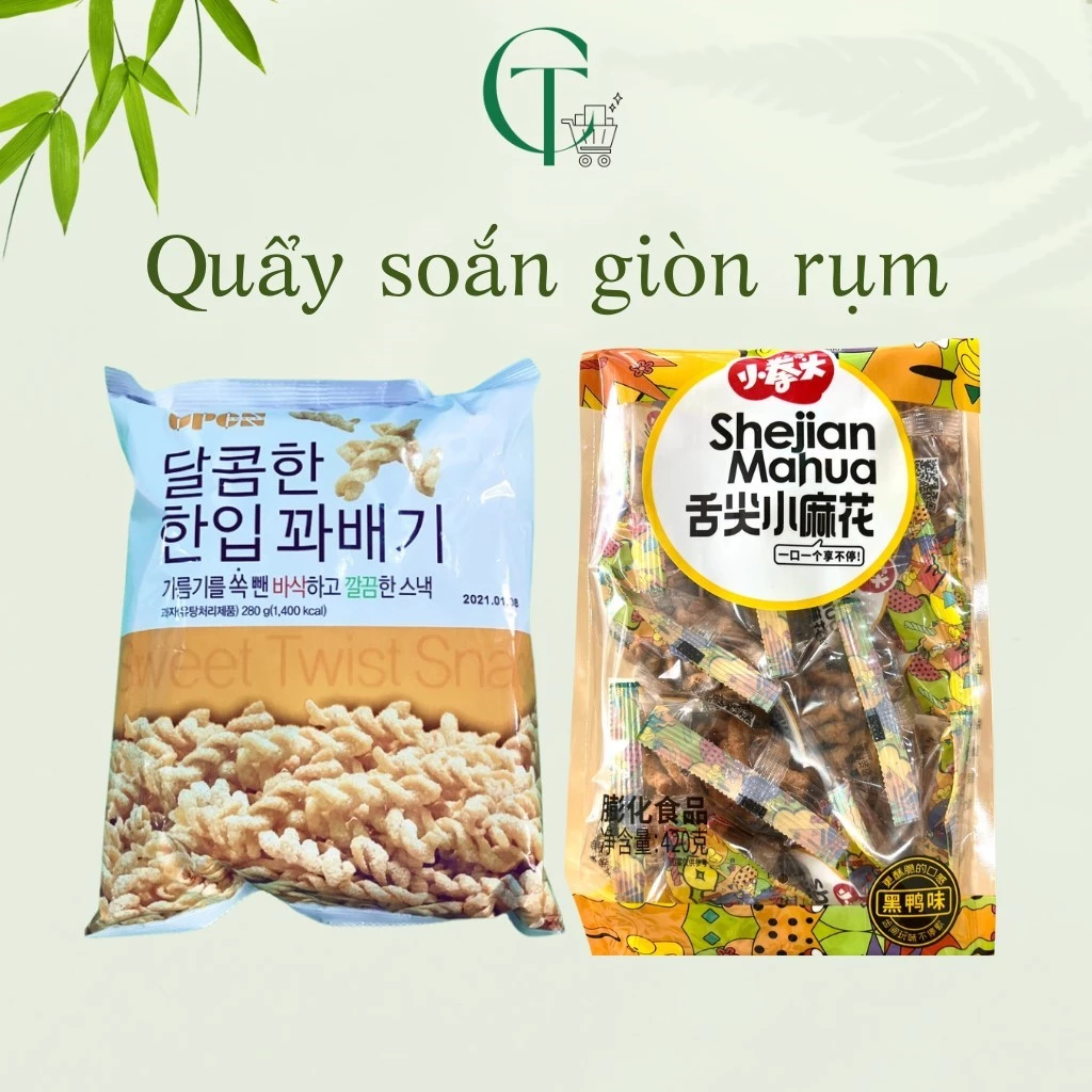 Quẩy que soắn Shejian Mahua giòn rụm thơm ngon - đồ ăn vặt nhà Cát Tường