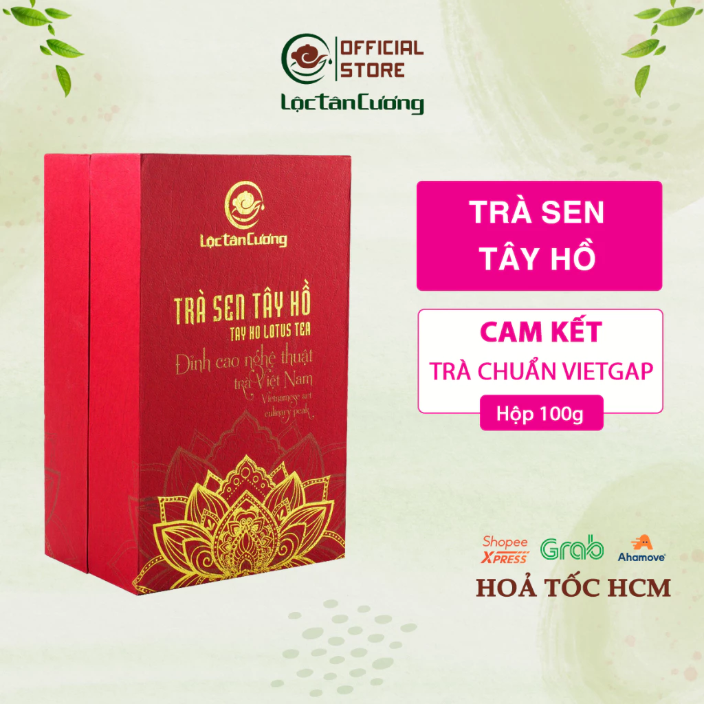 Trà Sen Tây Hồ Hộp Tâm Giao Lộc Tân Cương, Hộp Trà Biếu Tặng Cao Cấp, Sang Trọng