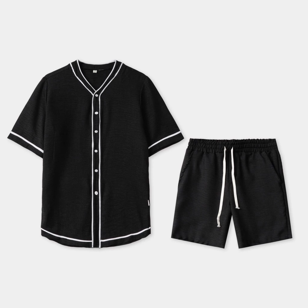 Set bộ sơ mi , quần short thể thao Baseball Jersey TÓM