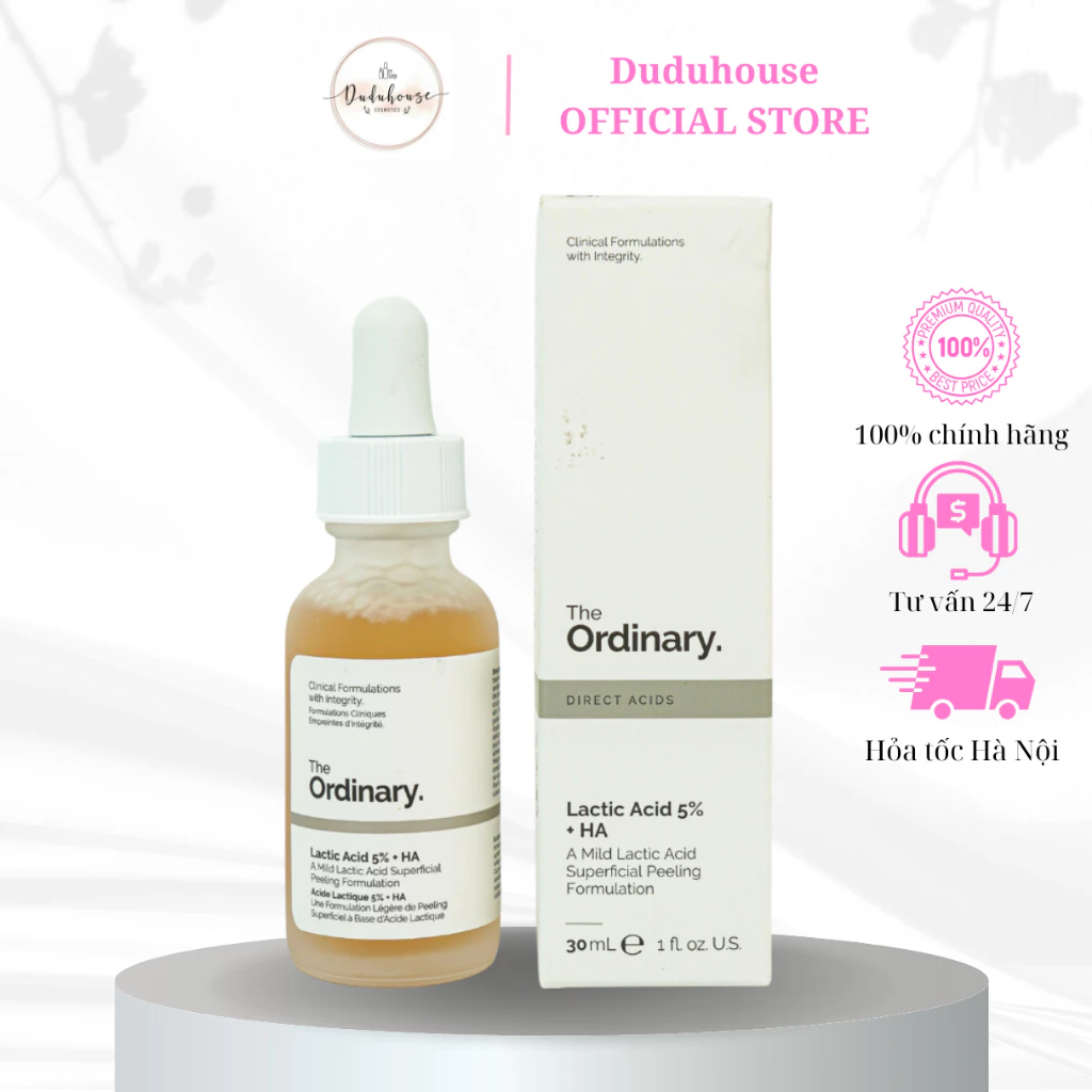 Tinh Chất Tẩy Tế Bào Chết & Cấp Nước The Ordinary Lactic Acid 5% + HA 30ml Duduhouse