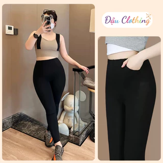 Quần Legging Nữ Bigsize Dáng Dài Lưng Cao Có Túi Chất Vải Umi Hàn Co Giãn Tốt QXO