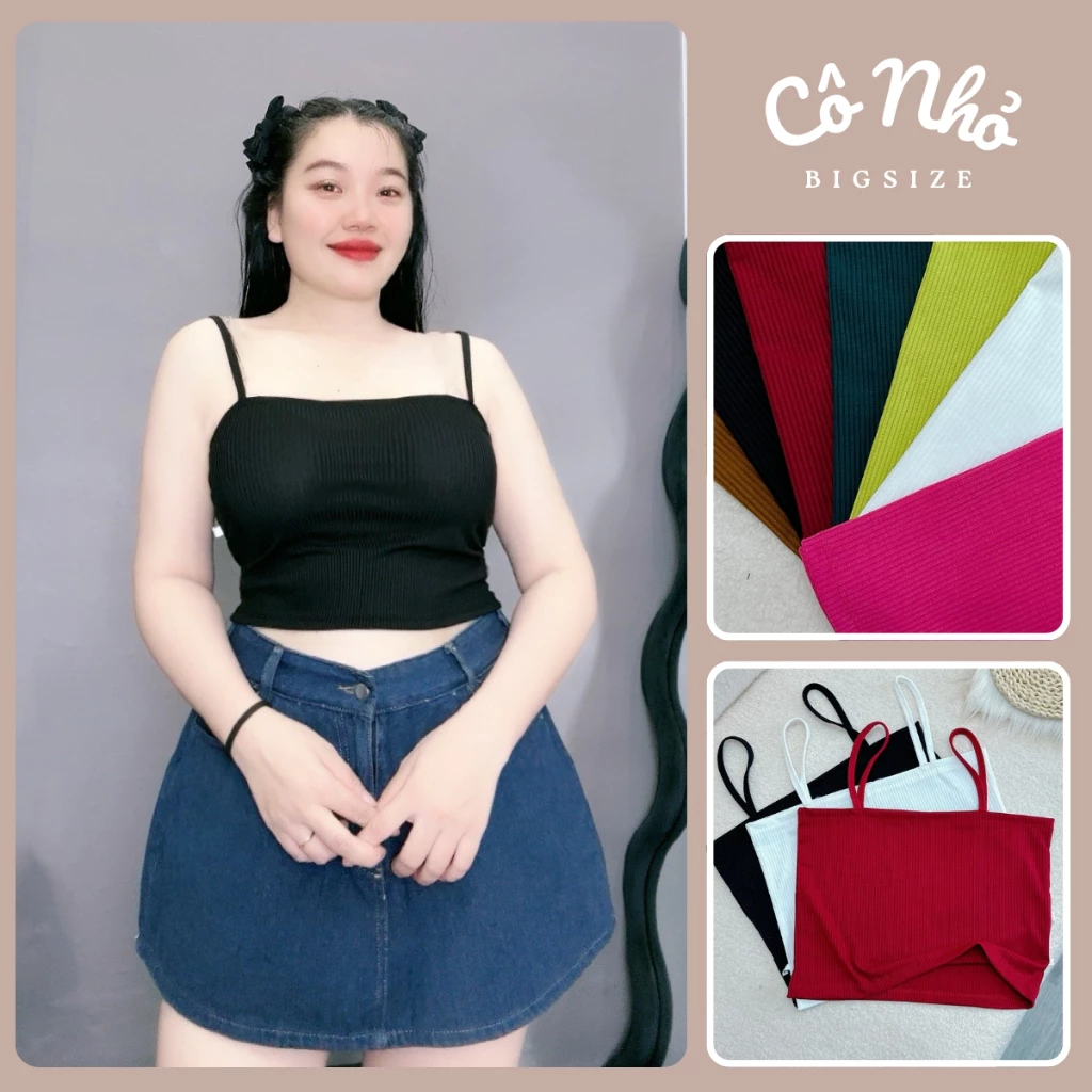 Áo dây gân Bigsize Cô Nhỏ, áo thun ống có dây  dáng croptop siêu xinh tôn v1 Hot trend phong cách sexy cá tính G118