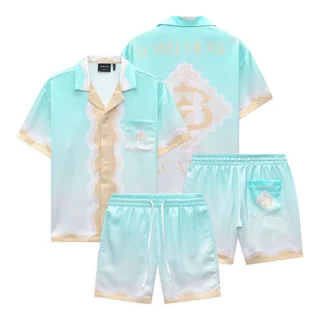 Set Nam Shirt Short Gradient Vibe Tropical, Chất Vải PoLy Thoải Mái, SB0035,SOMEHOW