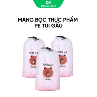 Màng Bọc Thực Phẩm PE DK Có Chun Siêu Dai Co Giãn, Túi Gấu Bọc Bảo Quản Đồ Ăn Tiện Dụng