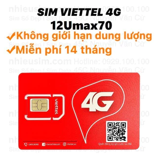 [SHIP HỎA TỐC] Sim Viettel 4G Trọn Gói 1 Năm Sử Dụng Sim Data Không Giới Hạn Dung Lượng 12MXH100 6MXH100 12V90B 12SD125