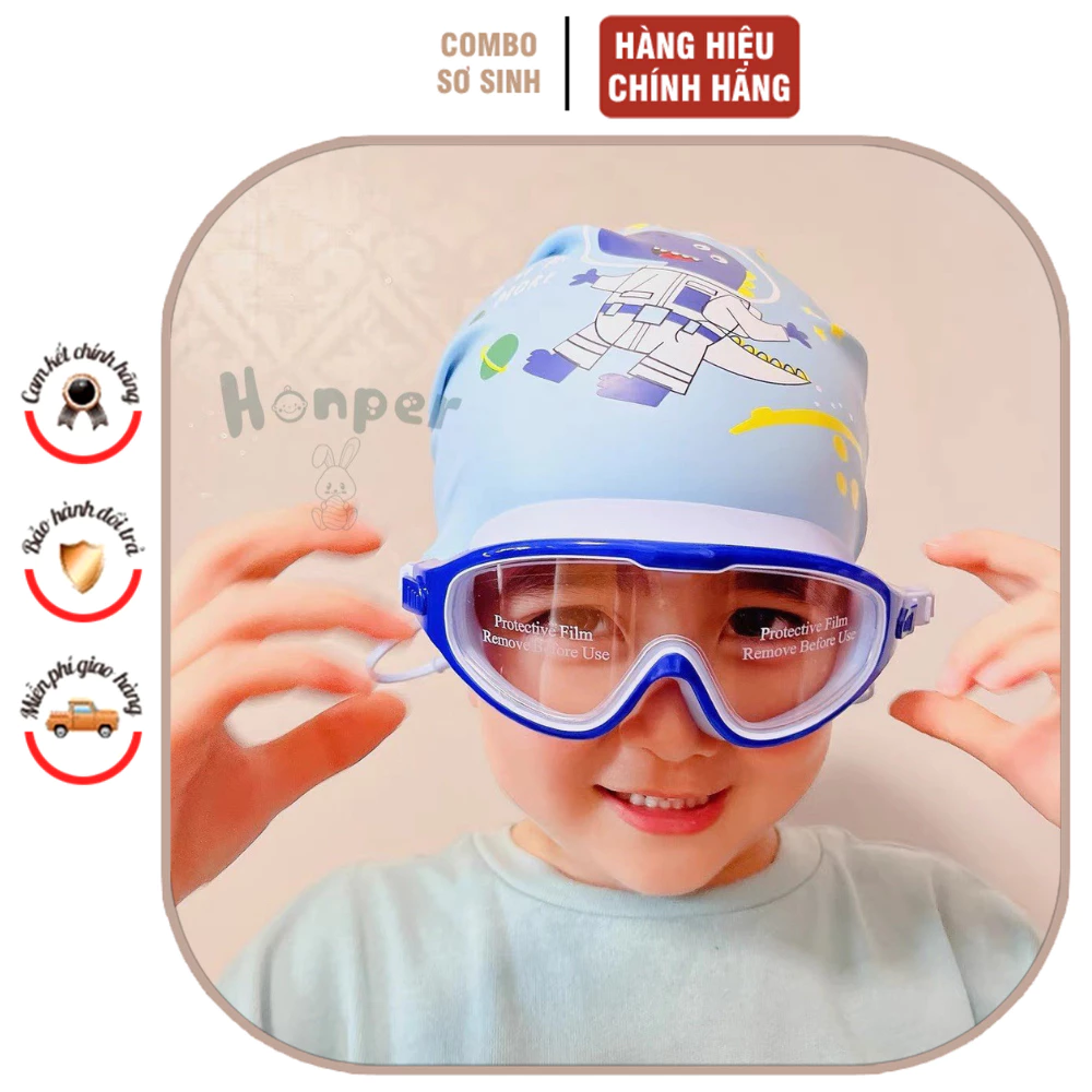 Mũ bơi Silicone Nón chống nước cho bé tập bơi mềm mại an toàn co giãn tốt Hanghieuchobe
