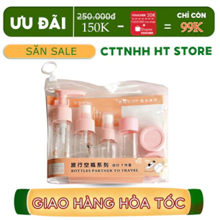 Bộ túi chiết mỹ phẩm 10 món mini du lịch, chai chiết mỹ phẩm, kem đánh răng dầu gội sữa