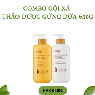 Dầu Gội Thảo Dược Hữu Cơ Gừng Dừa Cỏ Cây Hoa Lá VIETNAM - Giảm Rụng Tóc Giúp Tóc Mềm Mượt - 650g/chai Ha Chi JSC