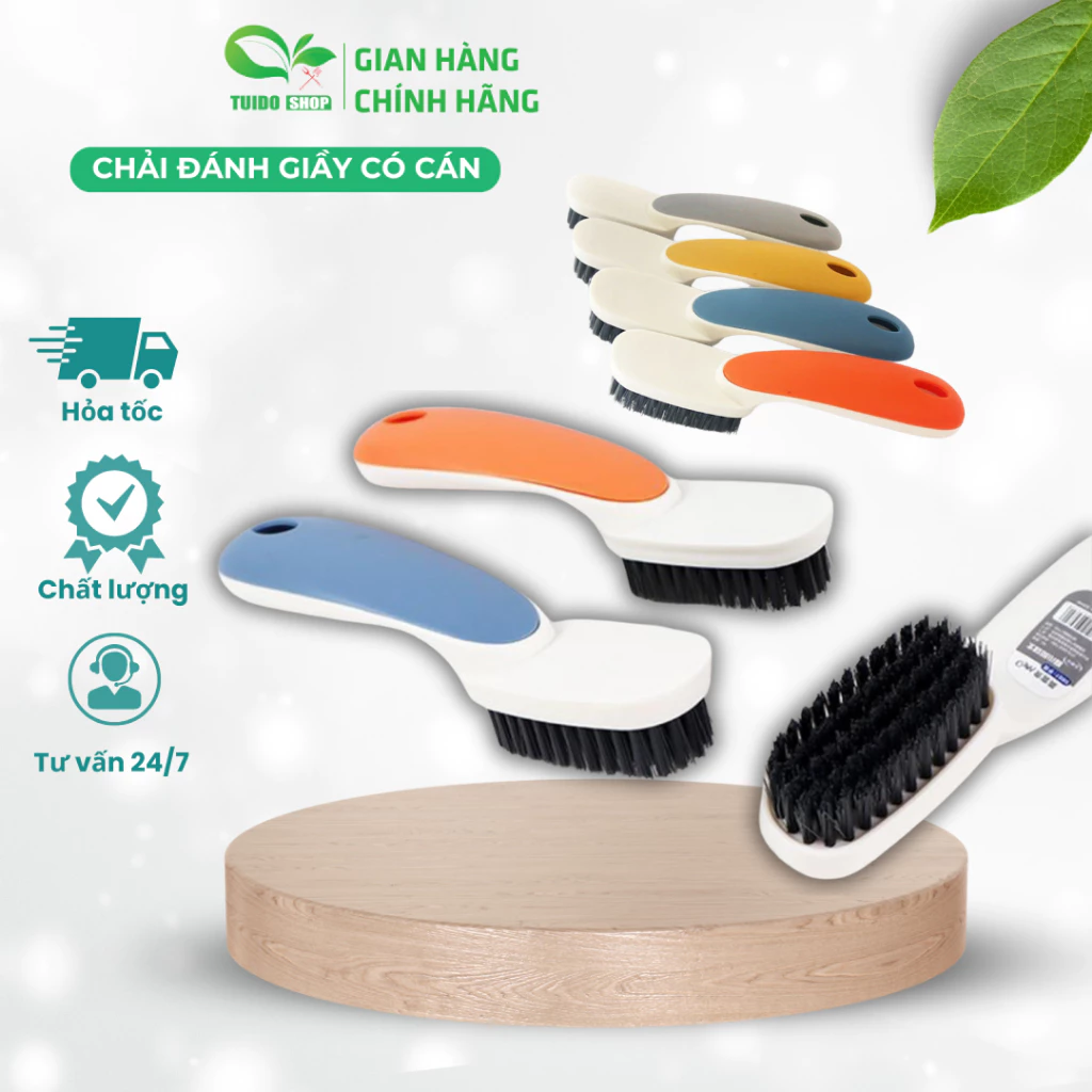 Bàn chải có cán đa năng TUIDO SHOP Bàn chải đánh giầy, cầm tay mini nhiều màu sắc