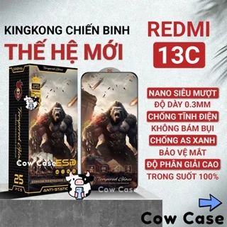 Cường lực Redmi 13c Kingkong full màn | Miếng kính dán bảo vệ màn hình cho Xiaomi Cowcase