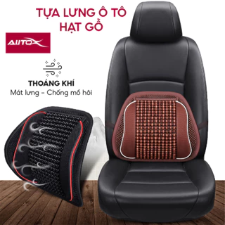 Gối tựa lưng ô tô hạt gỗ AutoX thoáng khí mát mẻ và êm lưng khung thép siêu bền